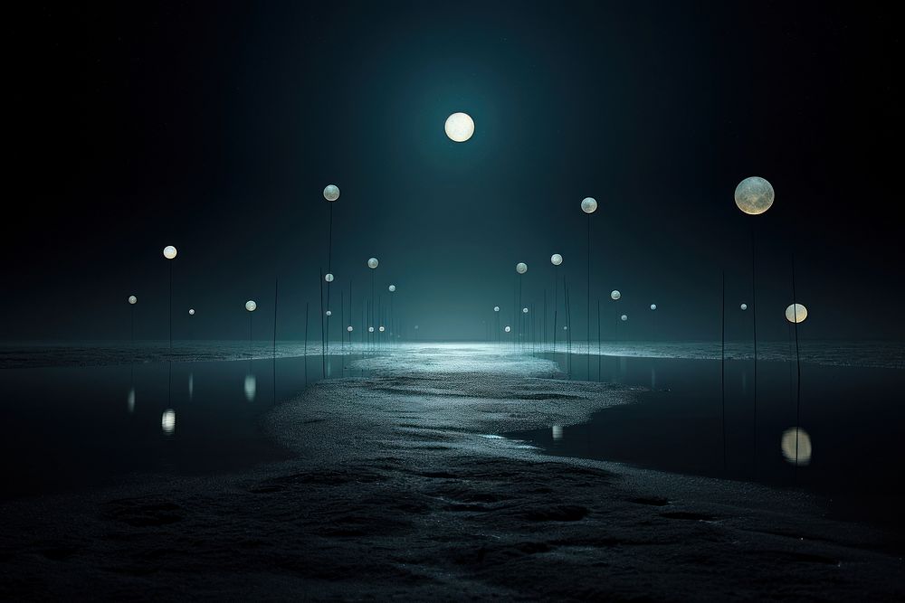 Night moon illuminated astronomy. AI generated Image by rawpixel.