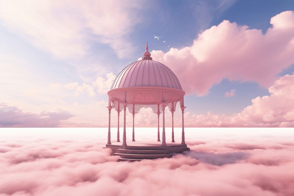 Dreamscape gazebo architecture building outdoors. AI generated Image by rawpixel.