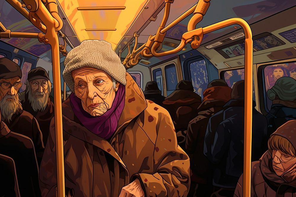 Bus vehicle adult woman. AI generated Image by rawpixel.