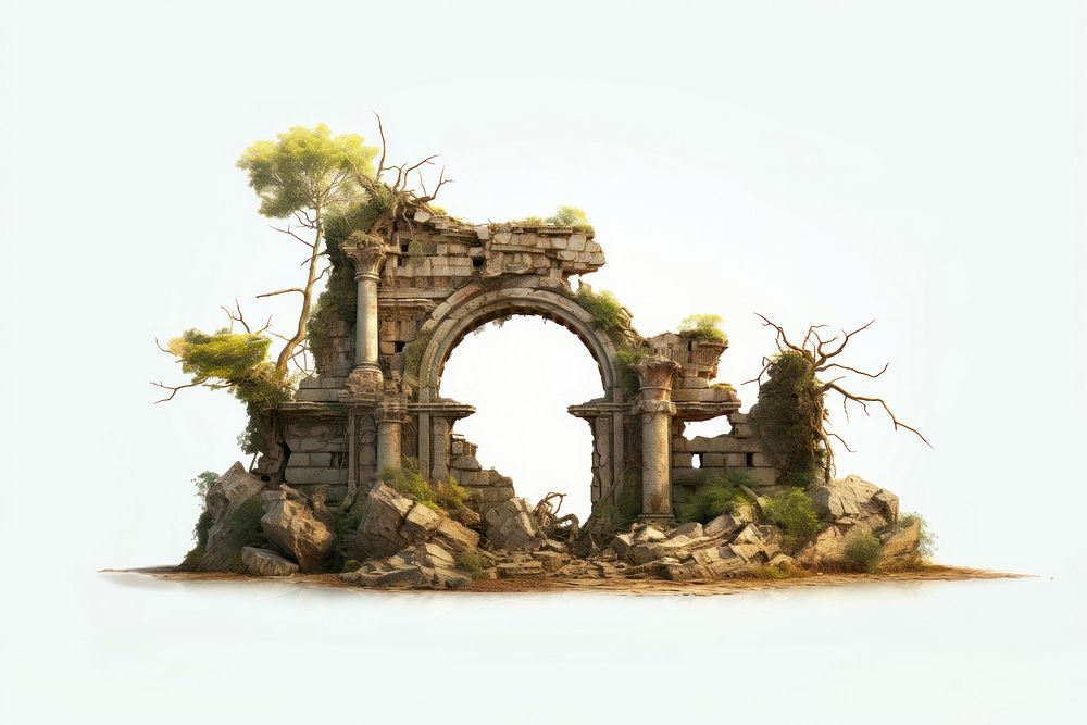 Ancient ruins architecture deterioration abandoned. AI generated Image by rawpixel.