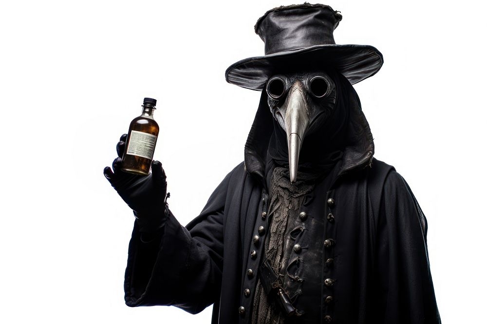 Plague doctor bottle adult white background. AI generated Image by rawpixel.