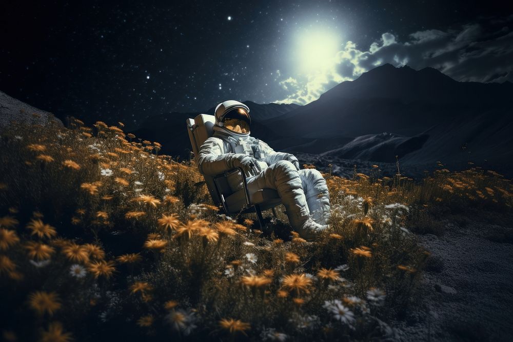 Night moon landscape astronomy. AI generated Image by rawpixel.