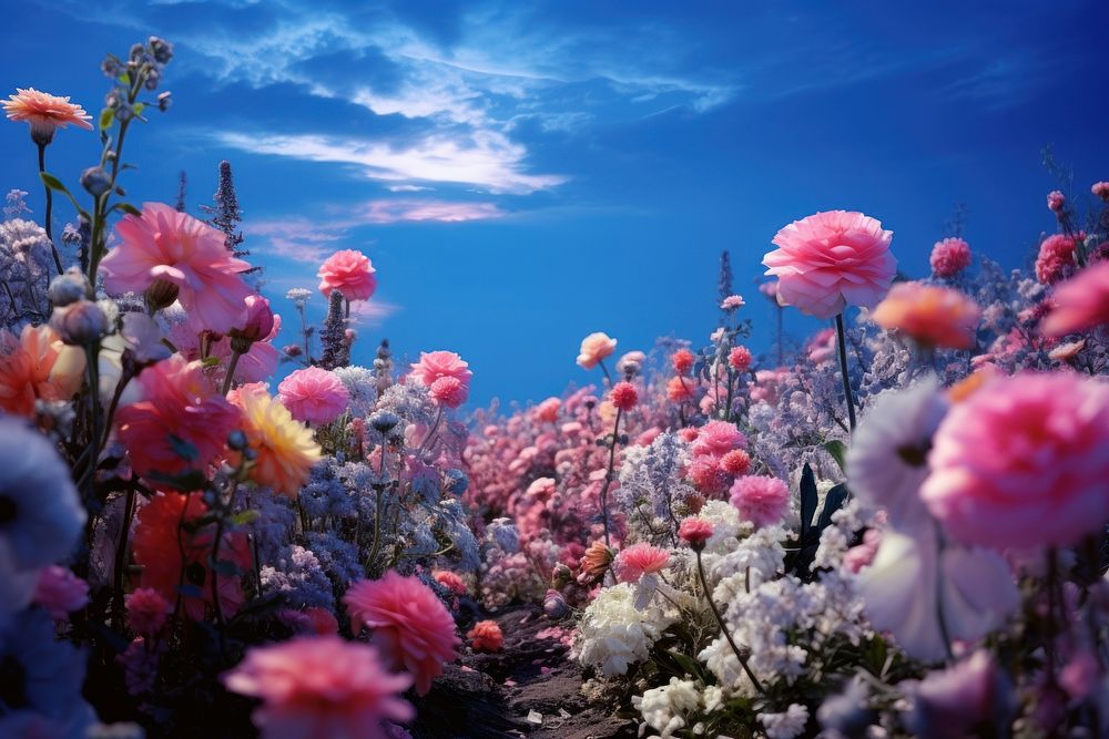 Landscape flower outdoors blossom. AI generated Image by rawpixel.