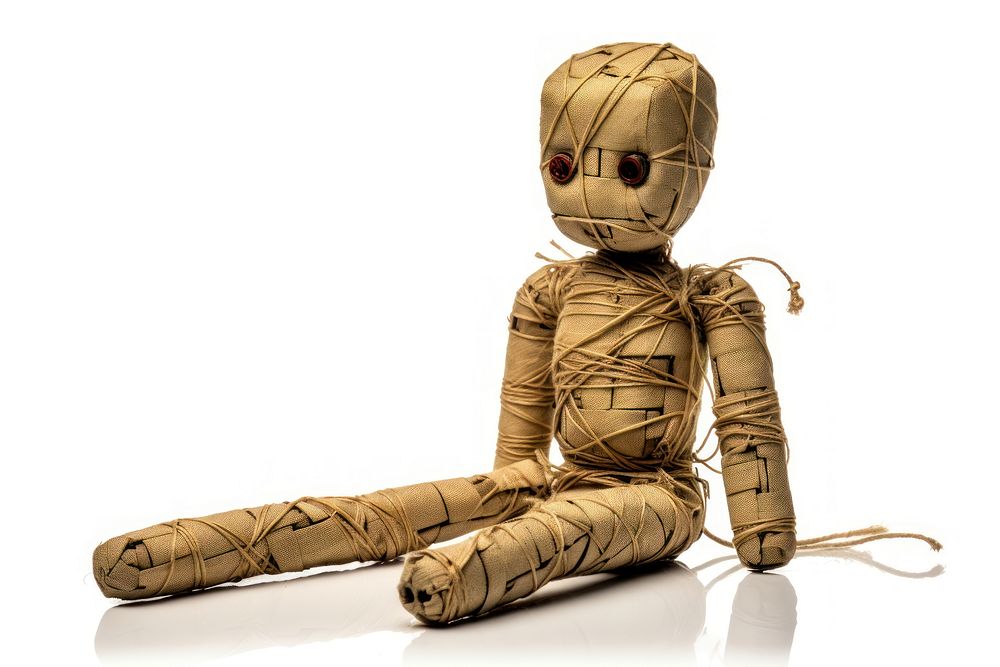 Voodoo doll toy white background representation. AI generated Image by rawpixel.