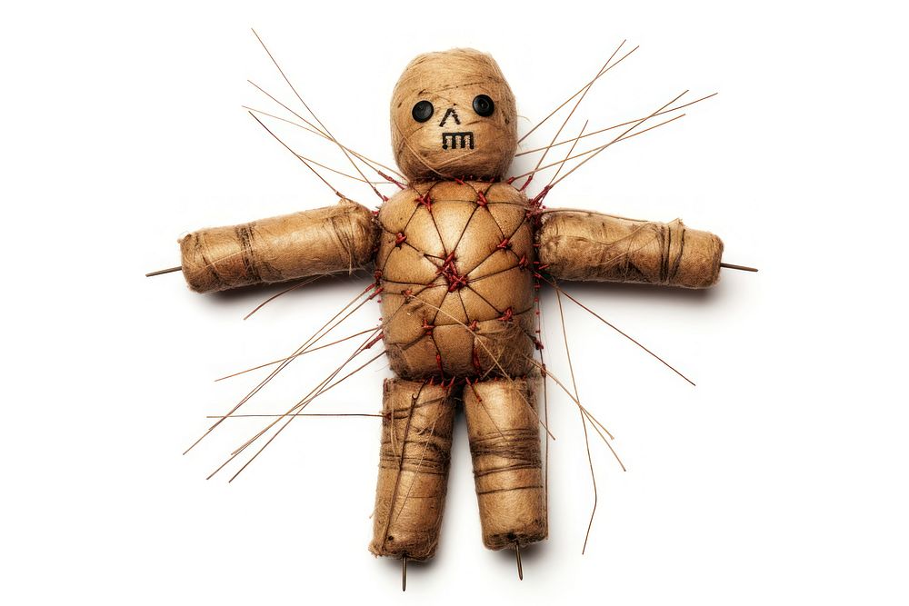Voodoo doll toy white background representation. AI generated Image by rawpixel.