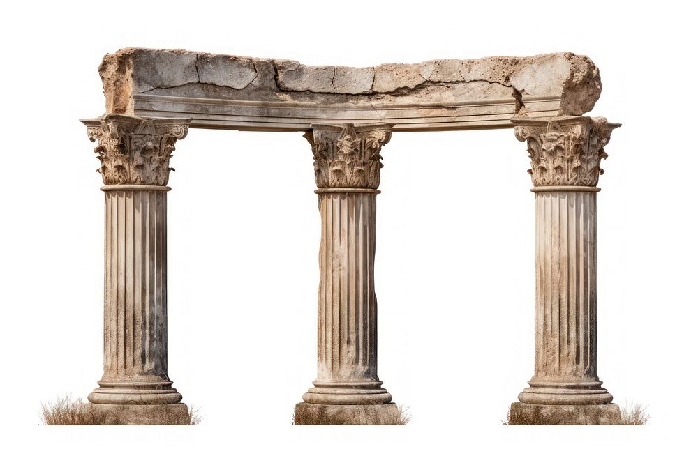 Ancient ruin architecture column temple. 