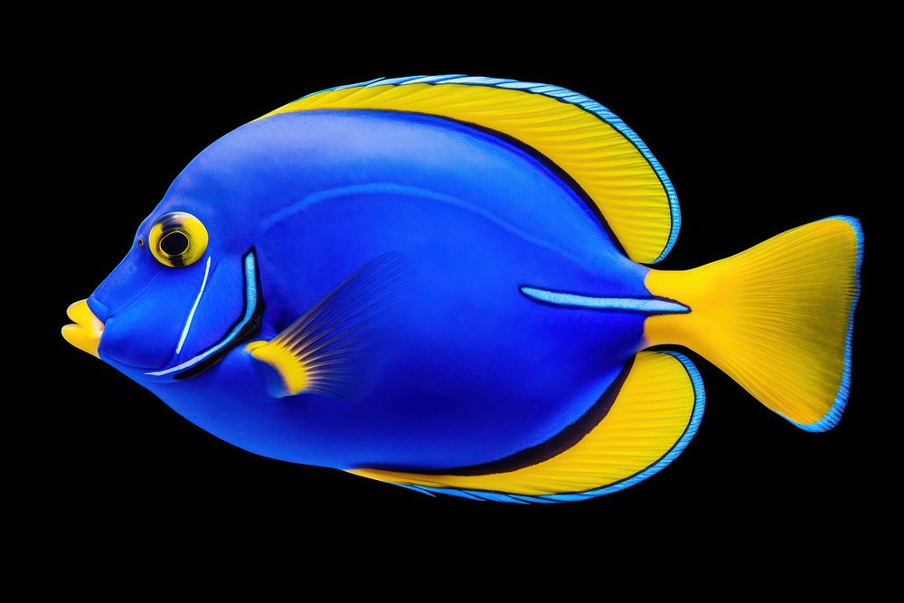 Blue tang fish animal pomacanthidae pomacentridae. AI generated Image by rawpixel.