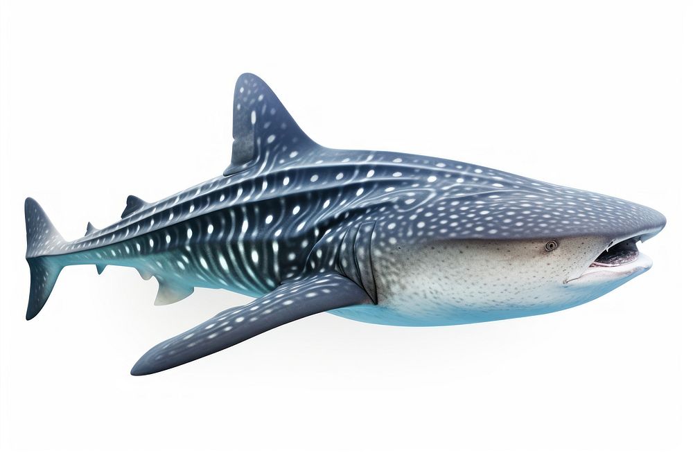 Whale shark animal fish white background. AI generated Image by rawpixel.