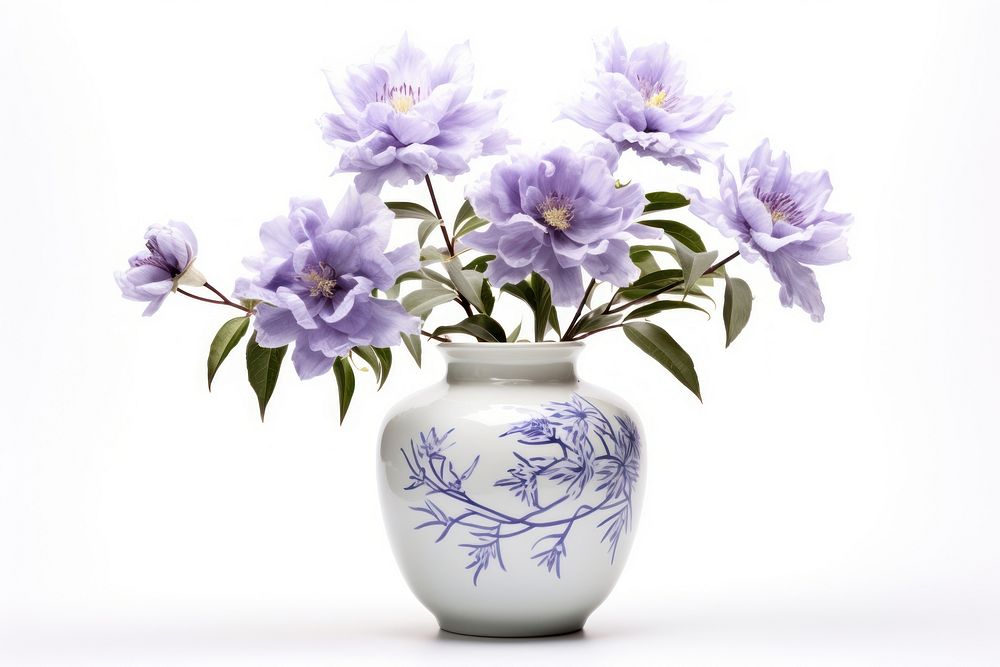 Flower vase porcelain blossom. AI generated Image by rawpixel.