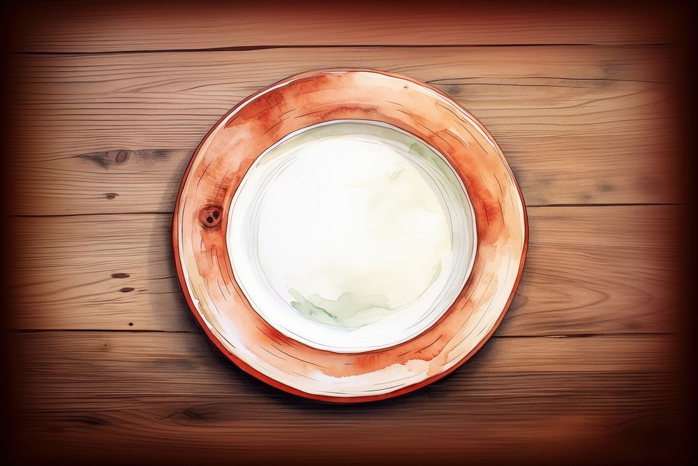 Plate wood saucer table. AI generated Image by rawpixel.