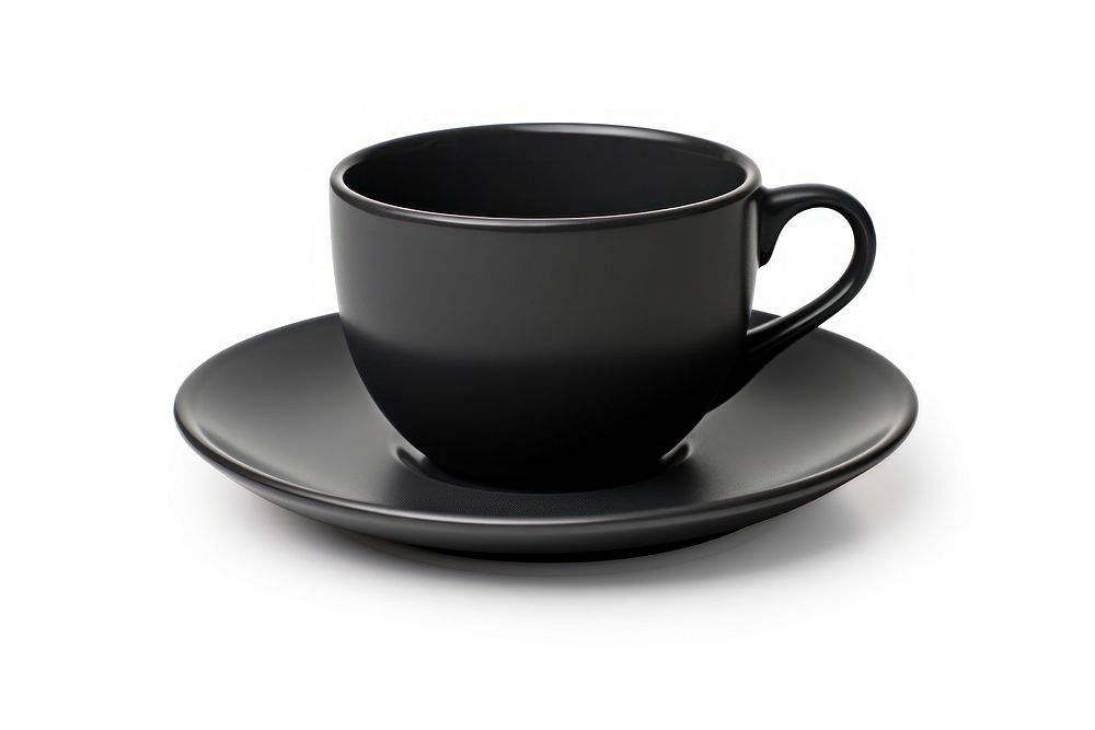 Plain black teacup saucer coffee drink. AI generated Image by rawpixel.