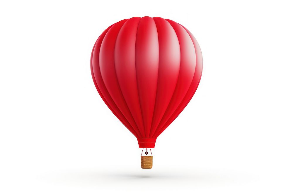 Red hot balloon aircraft white background transportation. AI generated Image by rawpixel.