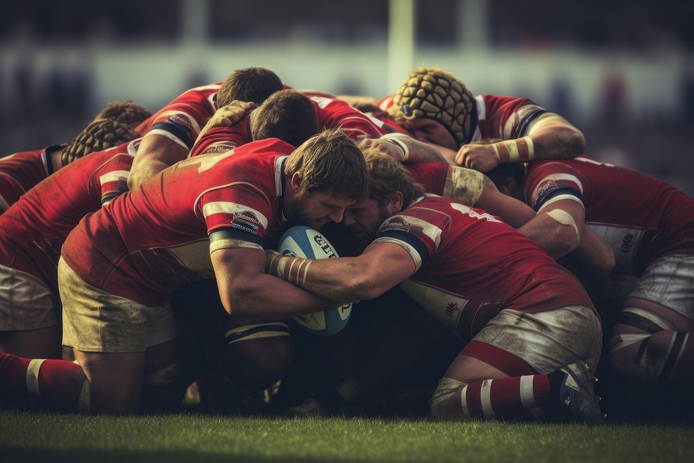 Rugby sports adult competition. AI generated Image by rawpixel.