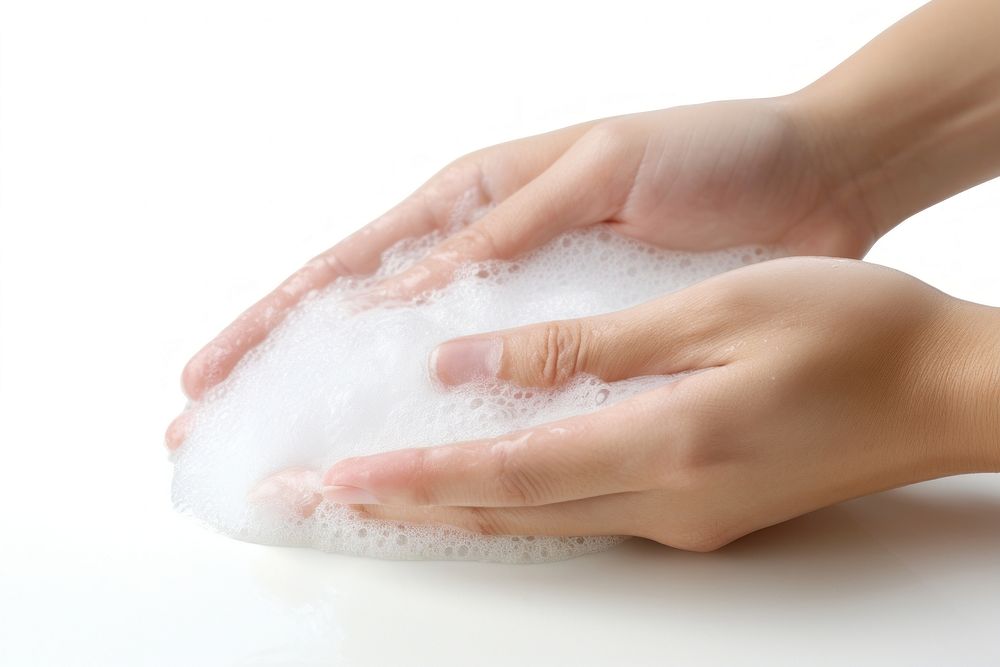 Hand washing white background cleaning. AI generated Image by rawpixel.