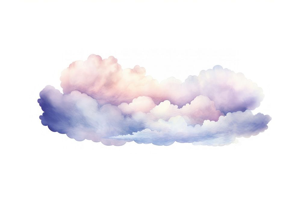 Sky clouds dawn watercolor backgrounds nature white background. AI generated Image by rawpixel.