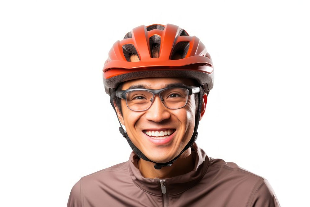 Helmet portrait smile adult. AI generated Image by rawpixel.