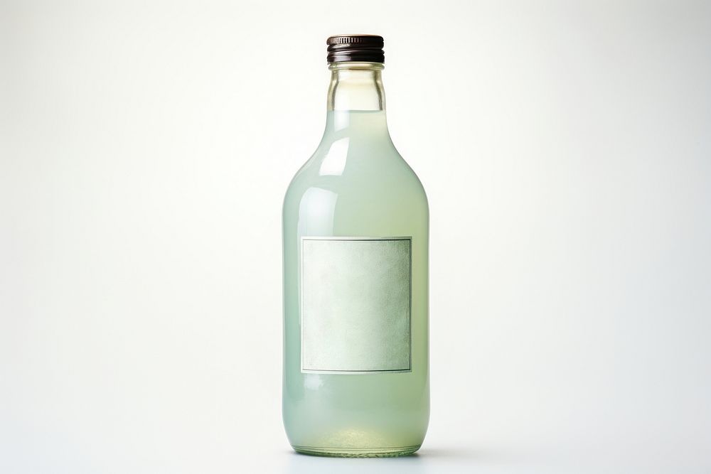 Soju bottle drink white background. AI generated Image by rawpixel.