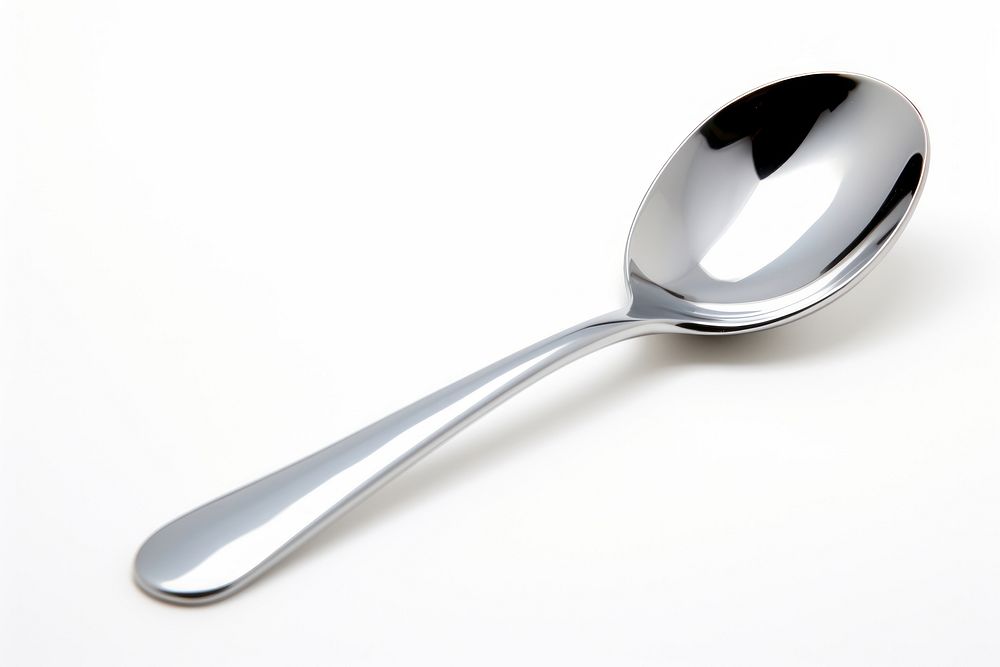 Spoon white background silverware simplicity. AI generated Image by rawpixel.