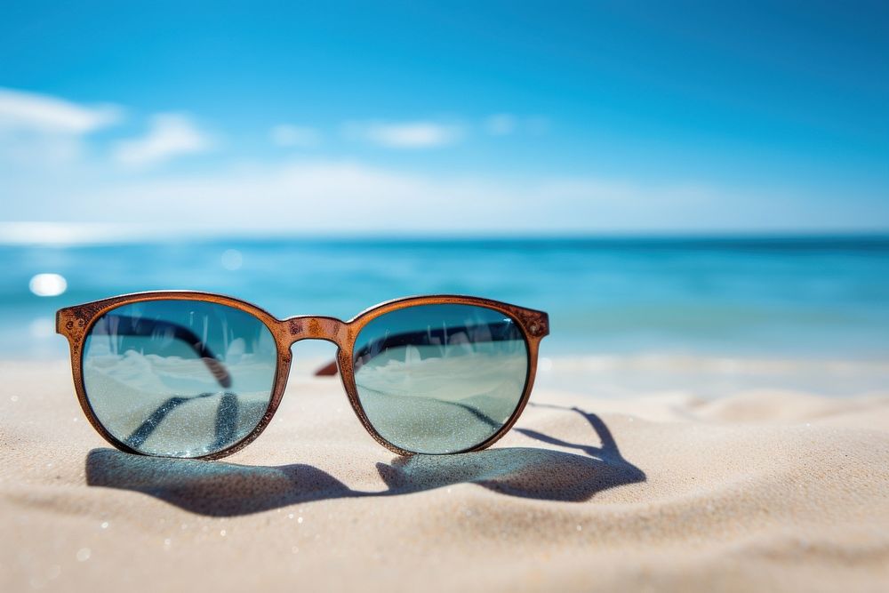 Sunglasses beach tranquility accessories. AI generated Image by rawpixel.