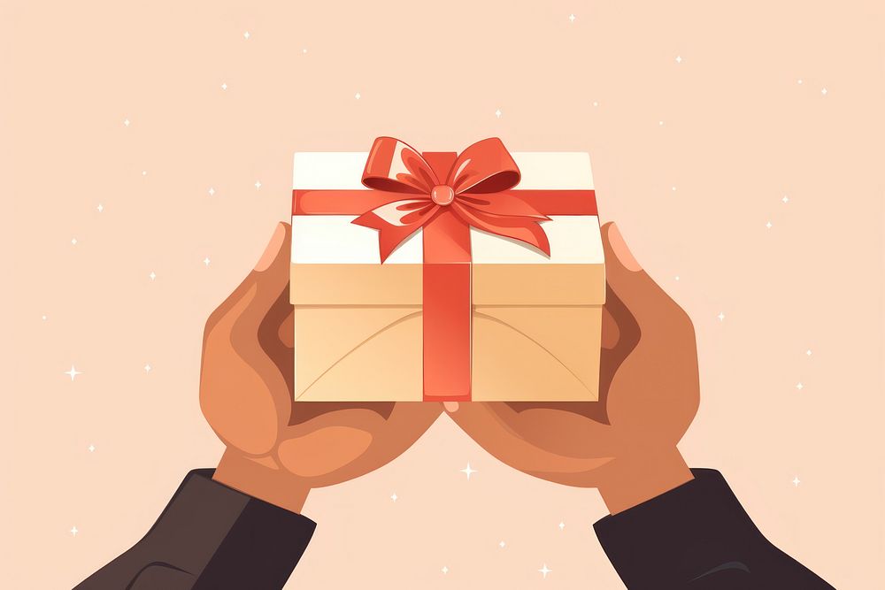 Hand holding a gift box celebration anniversary decoration. AI generated Image by rawpixel.