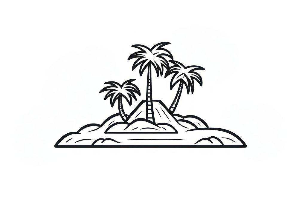 Tropical island outdoors drawing sketch. AI generated Image by rawpixel.