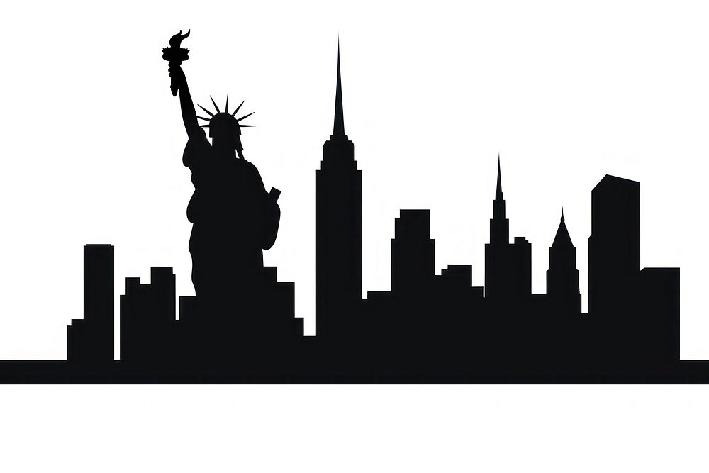 Silhouette statue city architecture. AI generated Image by rawpixel.