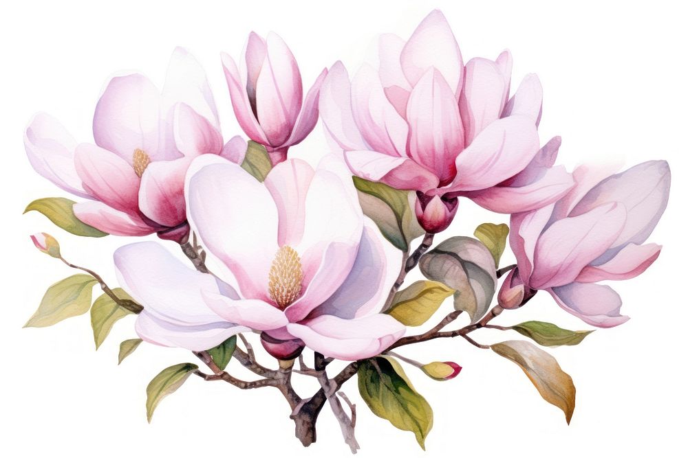 Magnolia bouquet blossom flower petal. AI generated Image by rawpixel.