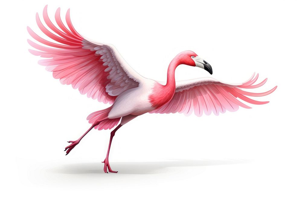 Flamingo bird animal flying. 