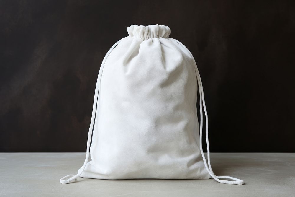 Drawstring bag backpack handbag textile. AI generated Image by rawpixel.