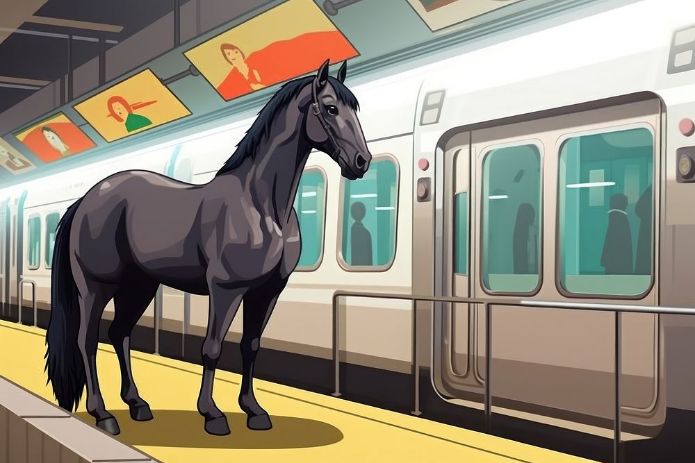 Animal subway vehicle mammal. AI generated Image by rawpixel.