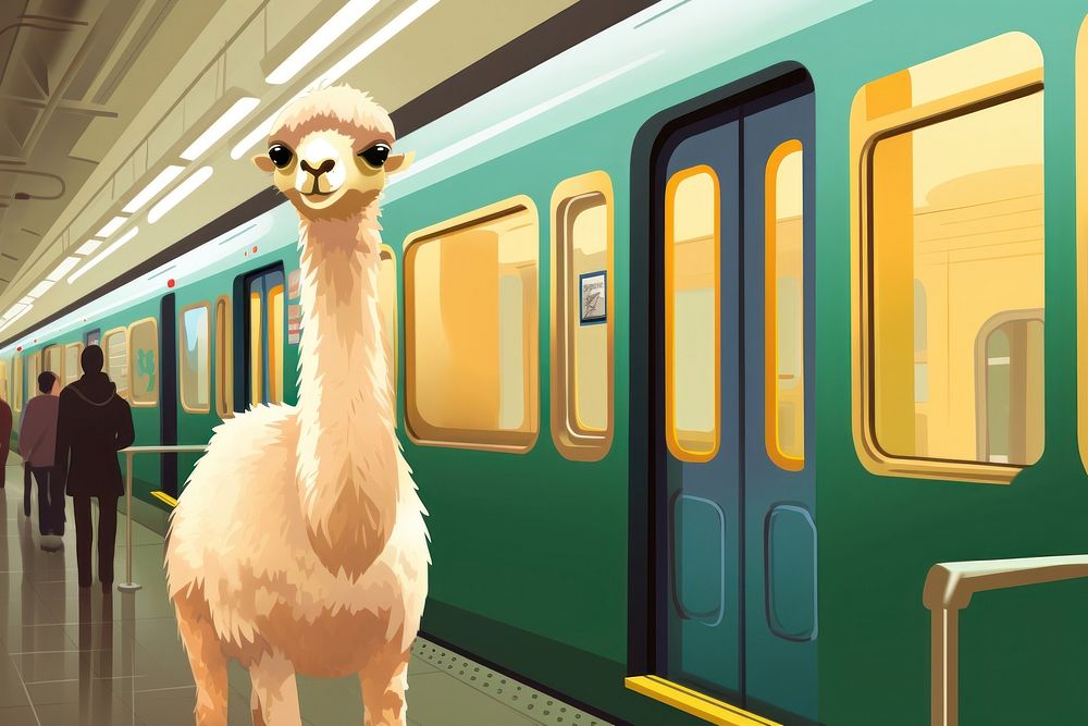 Animal subway vehicle train. AI generated Image by rawpixel.