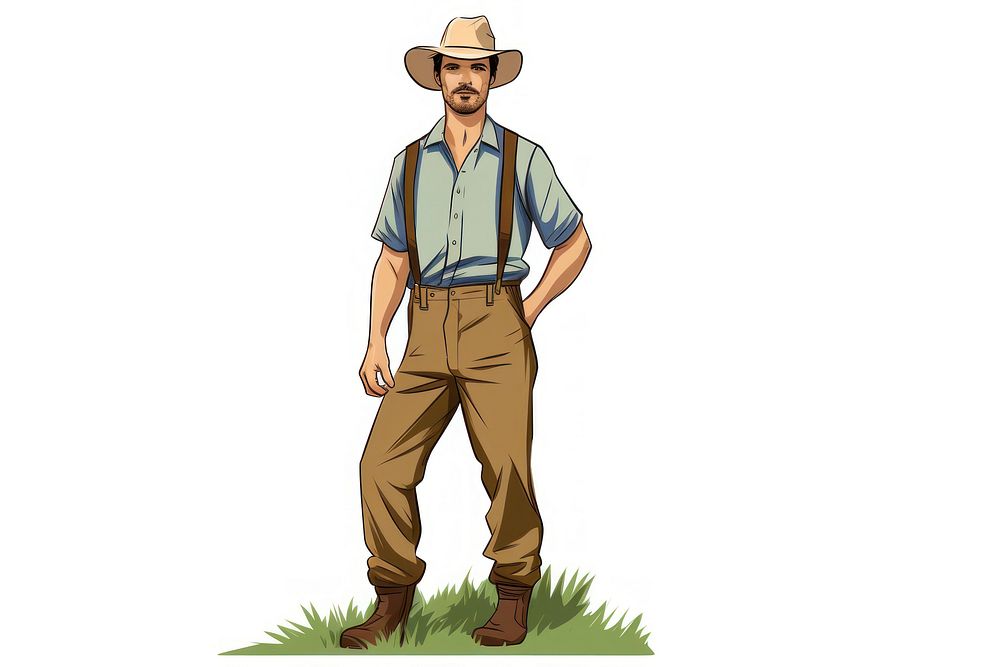 Farmer outdoors adult white background. AI generated Image by rawpixel.