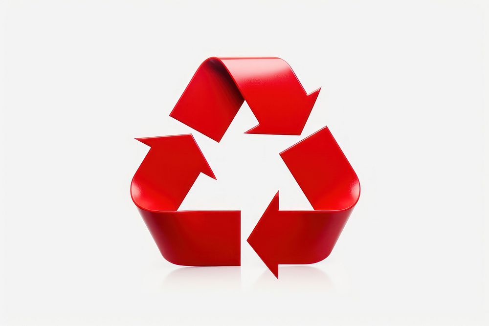 Recycle Symbol symbol red white background. AI generated Image by rawpixel.