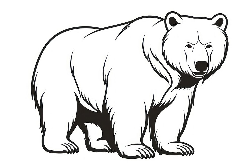 Bear drawing mammal sketch. AI generated Image by rawpixel.