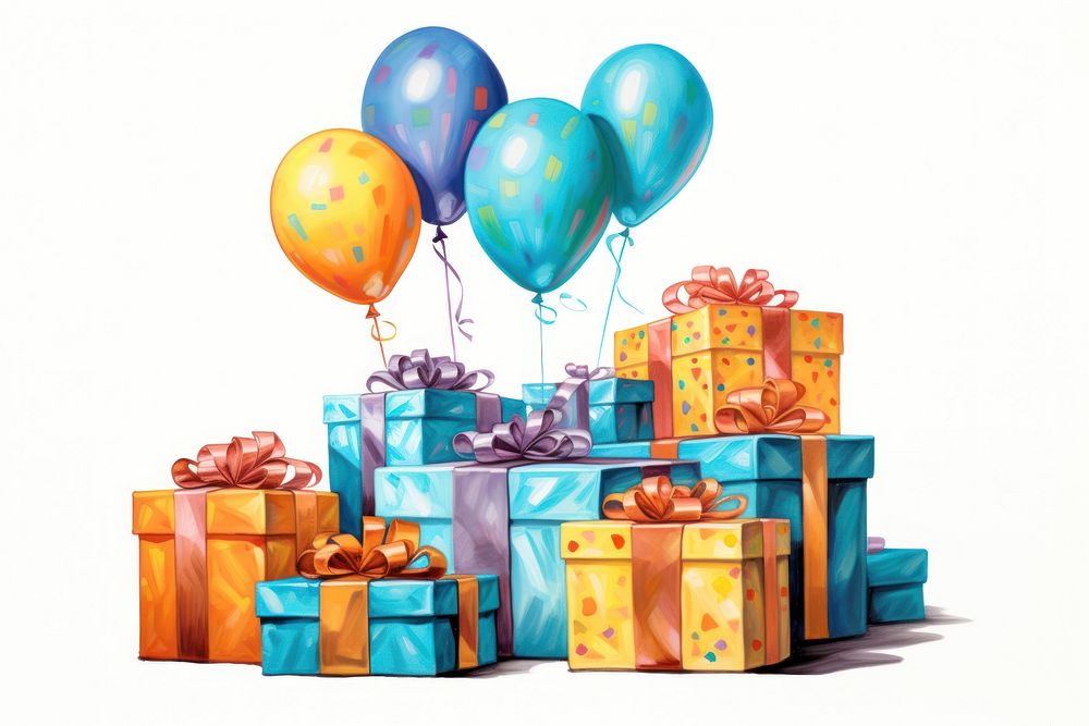 Birthday presents balloon gift celebration. AI generated Image by rawpixel.