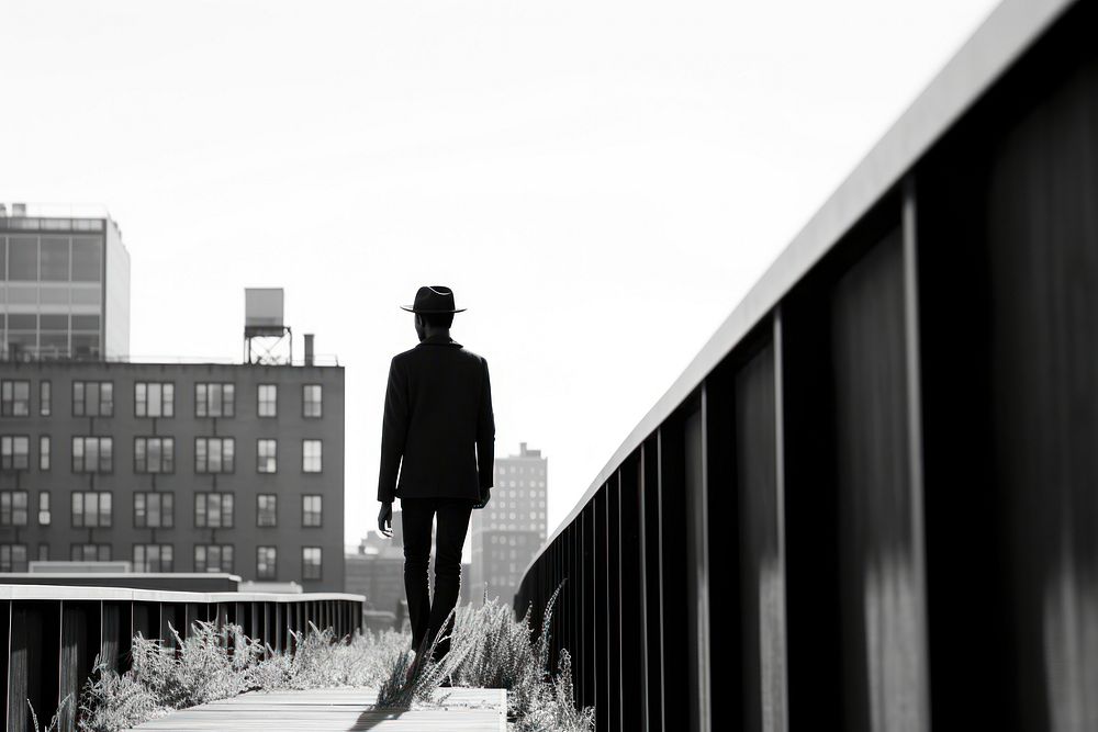 Standing walking black white. AI | Free Photo Illustration - rawpixel