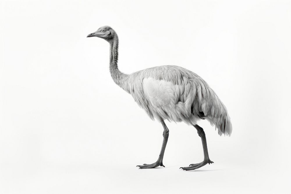 Emu animal white bird. AI generated Image by rawpixel.