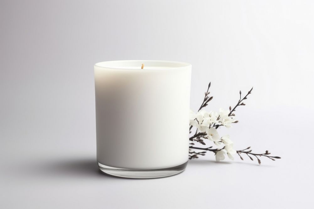 Scented candle white milk freshness. AI generated Image by rawpixel.