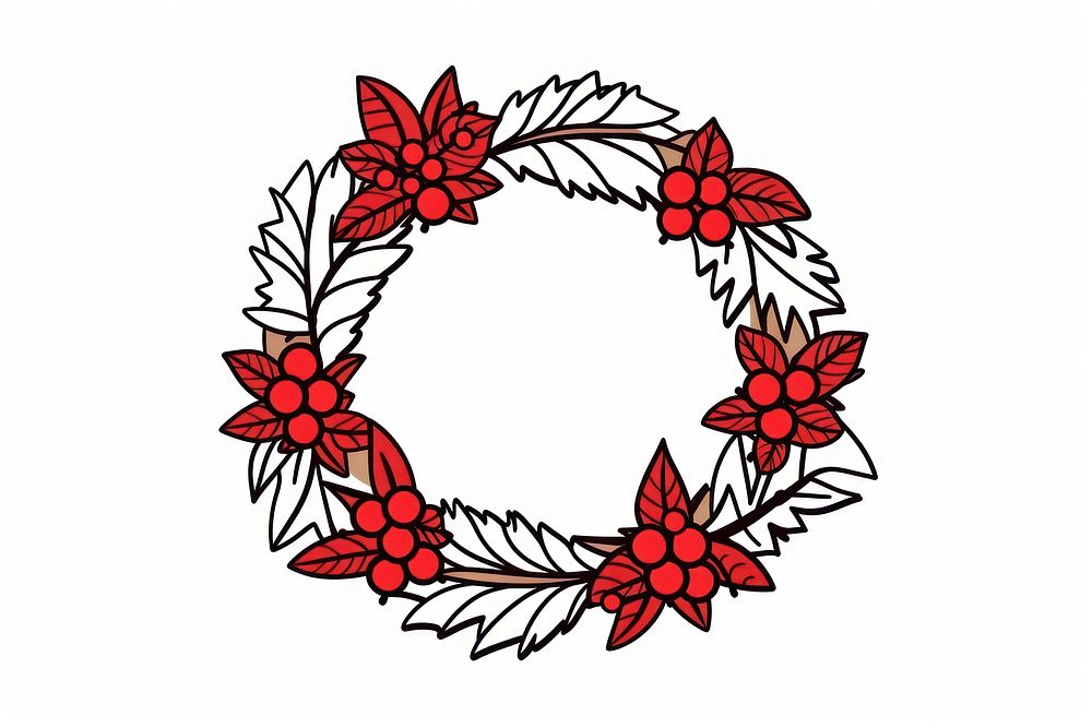 Christmas wreath pattern flower plant. AI generated Image by rawpixel.