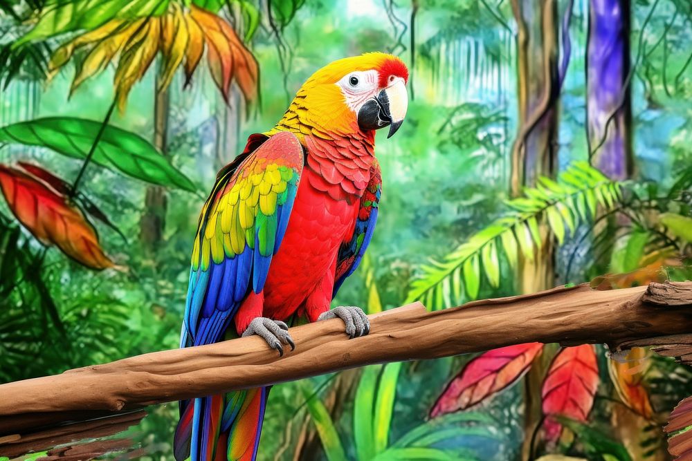 Tree rainforest outdoors parrot. AI generated Image by rawpixel.