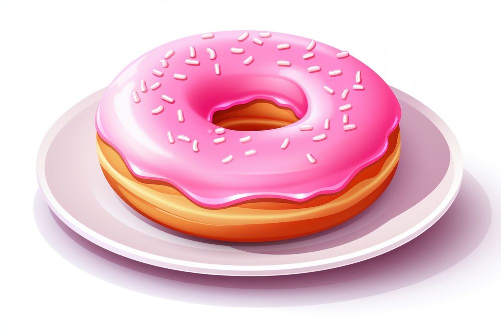 Donut plate dessert icing. AI generated Image by rawpixel.