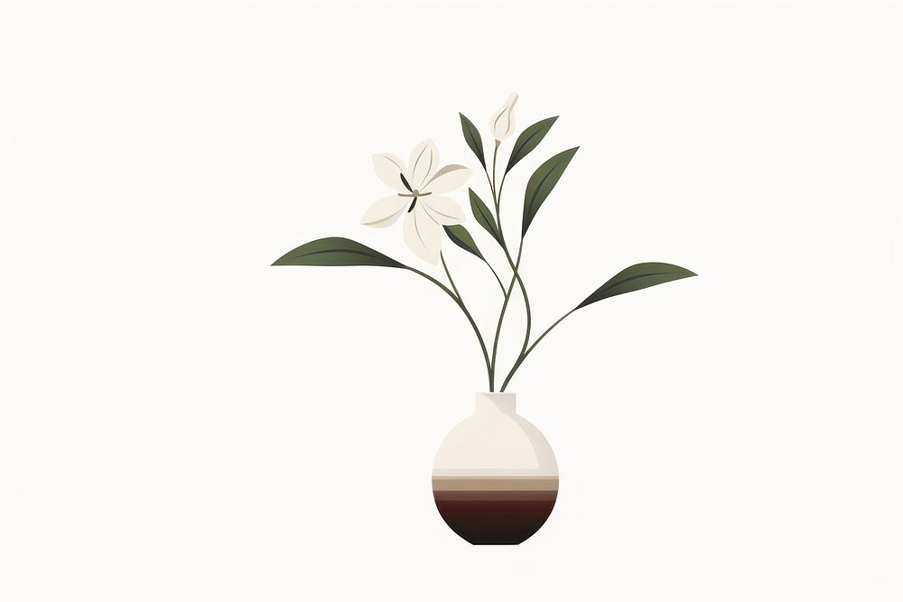 Flowering plant vase houseplant flowerpot. AI generated Image by rawpixel.