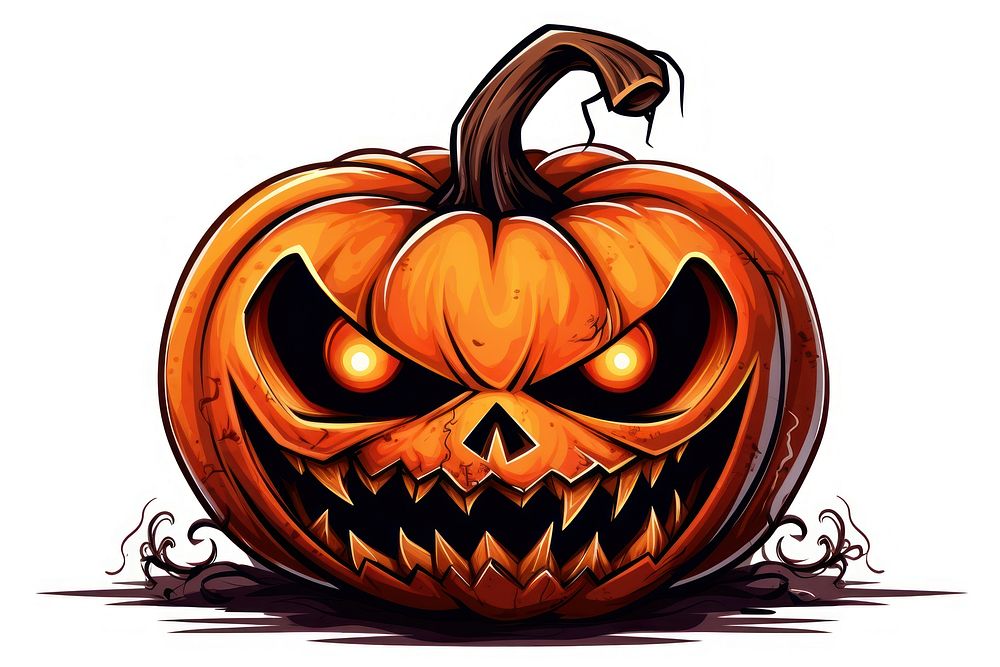 Halloween pumpkin jack-o'-lantern vegetable. AI generated Image by rawpixel.