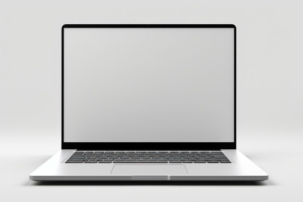 Laptop mockup computer white background portability. AI generated Image by rawpixel.