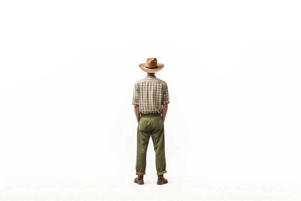 Farmer adult back white background. AI generated Image by rawpixel.