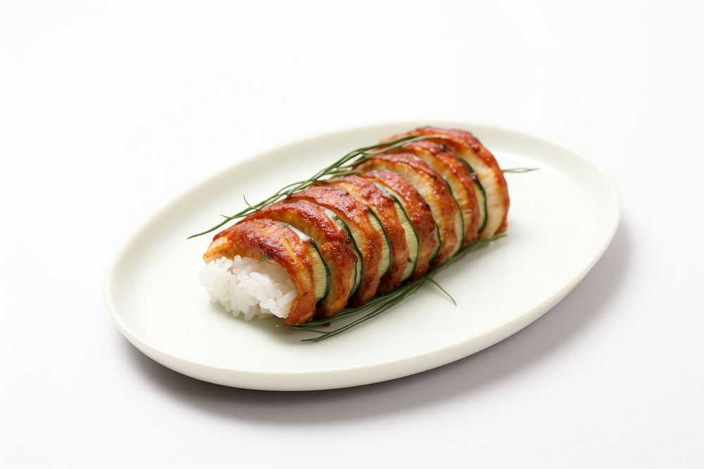 Unagi Eel Sashimi sushi plate food. AI generated Image by rawpixel.