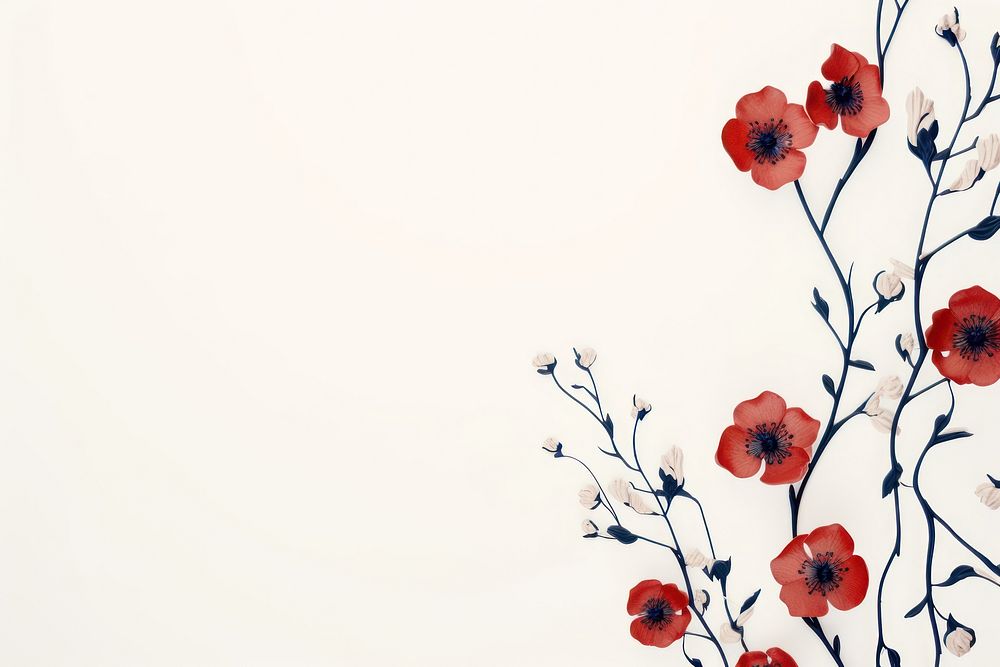 Floral pattern flower plant poppy. AI generated Image by rawpixel.