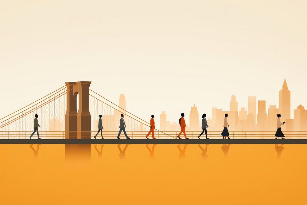 Bridge outdoors walking togetherness. AI generated Image by rawpixel.