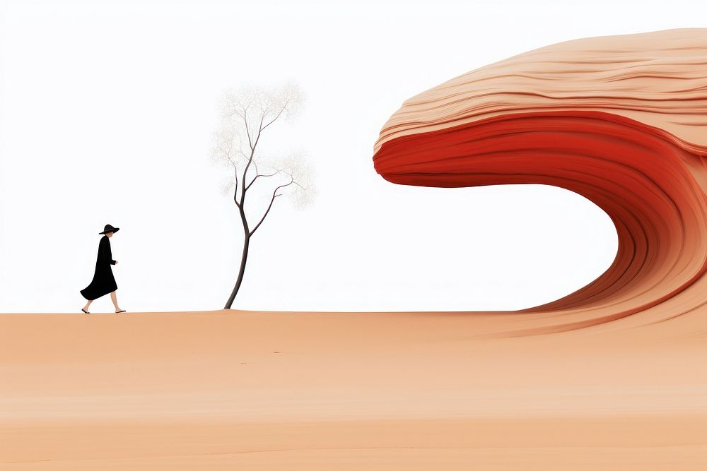 Outdoors walking nature desert. AI generated Image by rawpixel.