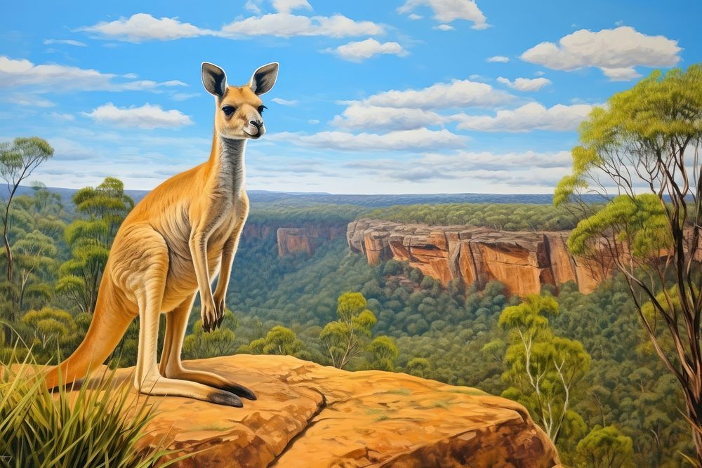 Mountain kangaroo outdoors nature. AI generated Image by rawpixel.